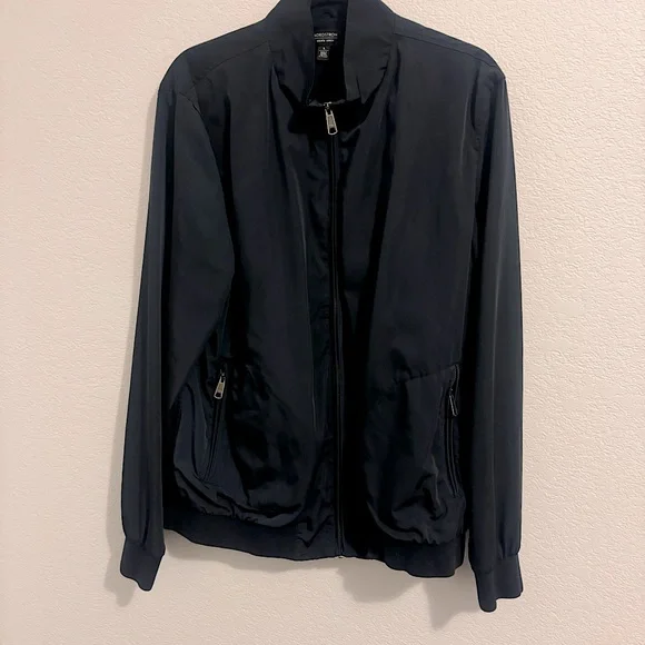 Nordstrom Navy Windbreaker Jacket with Stand-Up Collar - Picture 1 of 15